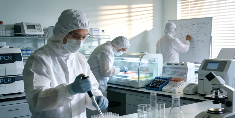 专业实验室人员进行基因测序操作