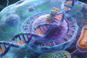 年轻女性与家族树遗传图谱