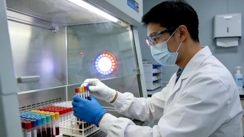 妇科肿瘤医生在诊室与患者讨论治疗方案示意图