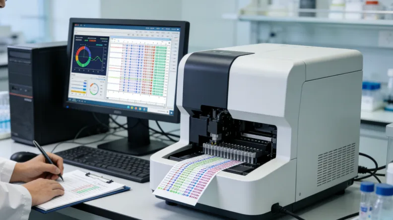 一位女性患者手持基因检测报告，面露疑惑