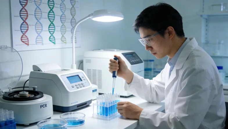 医生与卵巢癌患者共同查看基因检测报告