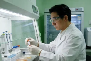 胃镜活检示意图，显示多点取材