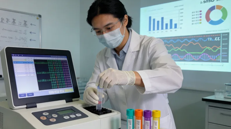 年轻患者与医生讨论家族史的诊室场景