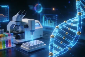 医生与患者讨论基因检测报告