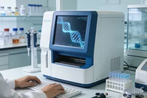 医生与患者共同查看基因检测报告