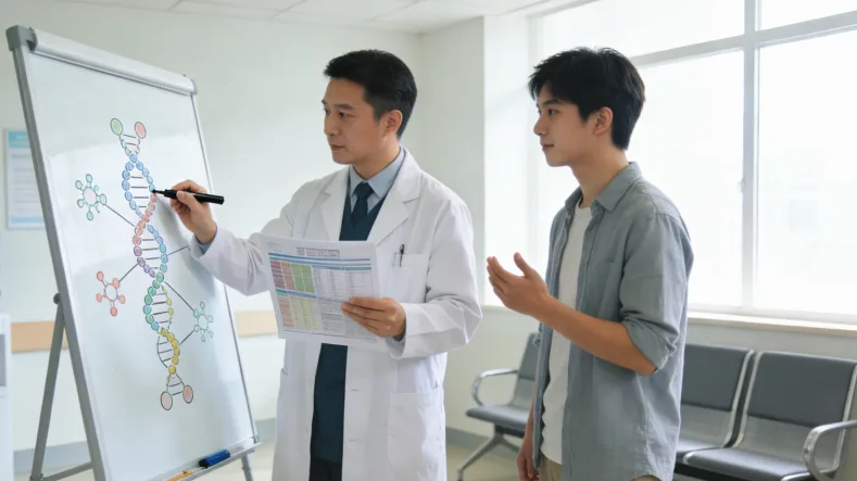 基因测序仪正在工作的特写