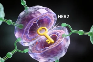 医生与患者共同查看病理报告与基因检测报告