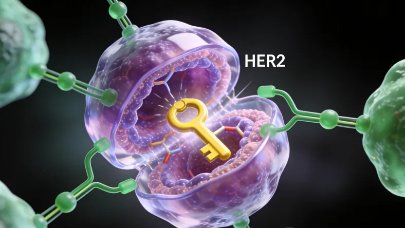 医生与患者共同查看病理报告与基因检测报告