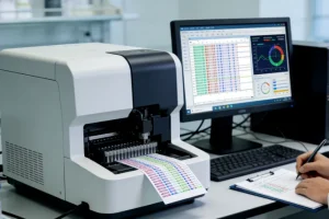 医生与患者共同查看21基因检测报告