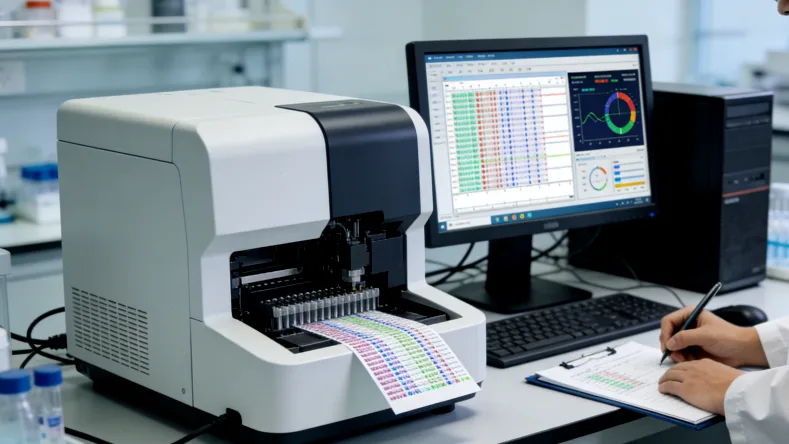 医生与患者共同查看21基因检测报告
