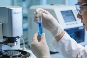 医生进行乳腺空芯针穿刺活检操作示意图