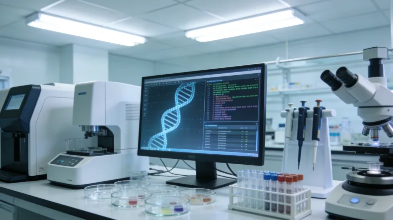 显微镜下的导管原位癌（DCIS）细胞图像