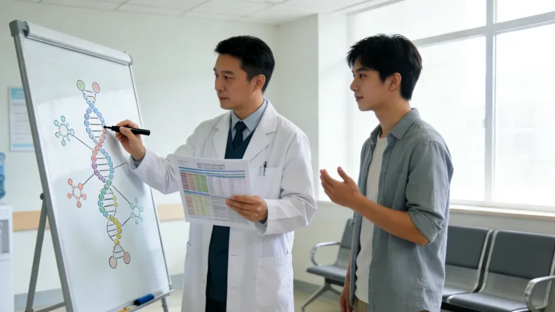 病理显微镜下显示的乳腺癌脉管癌栓示意图