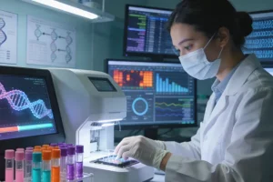 早期乳腺癌患者与医生讨论治疗方案的场景