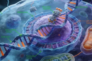 基因扩增示意图：正常基因与扩增基因拷贝数对比