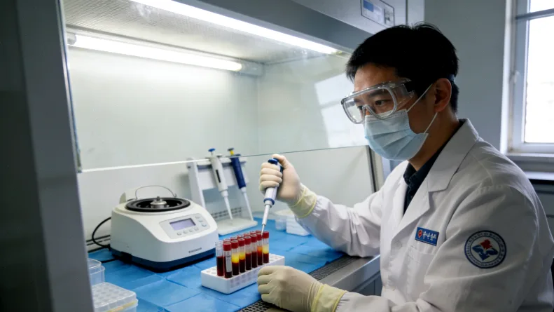 医生与患者讨论胸腔积液示意图