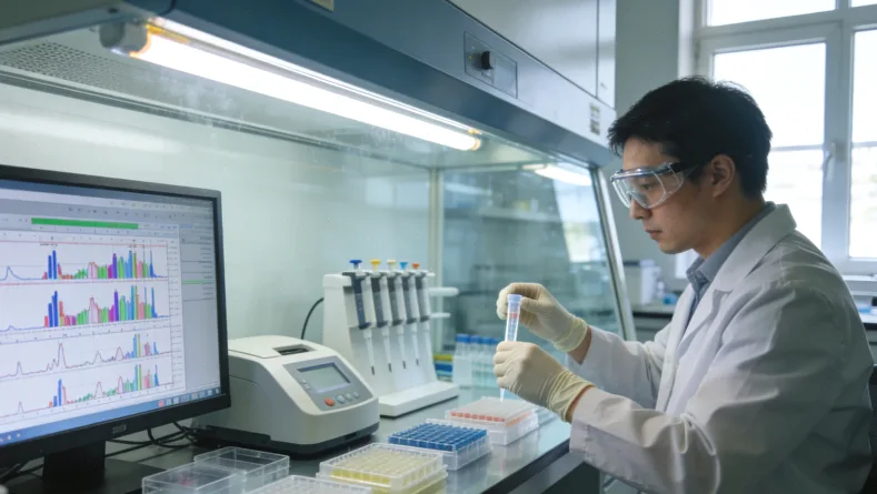 医生与肺癌患者讨论基因检测报告