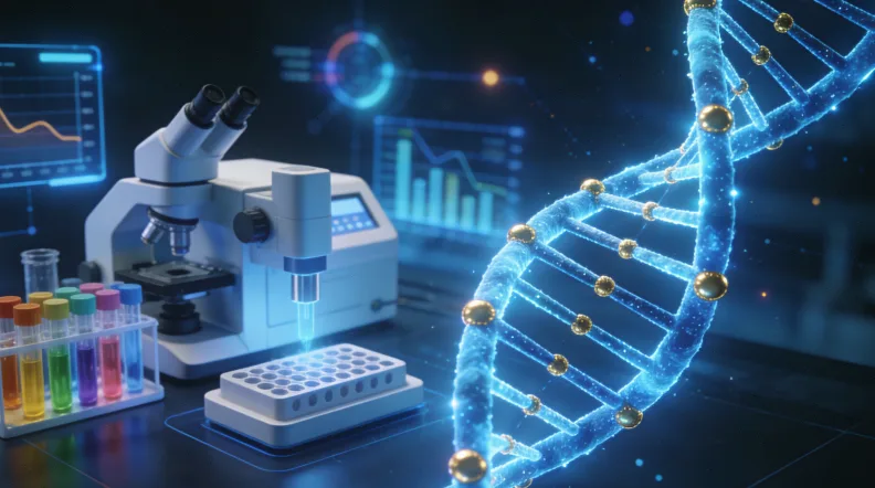 实验室技术人员进行基因测序操作
