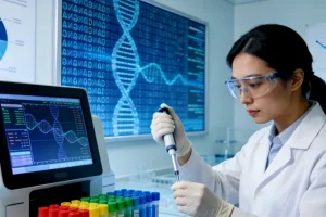 遗传咨询医生与患者分析家族肿瘤图谱