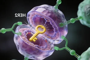 医生与患者共同查看基因检测报告示意图