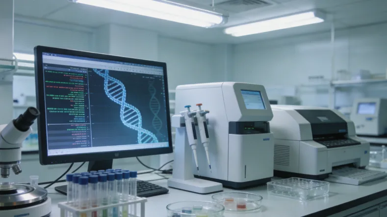 一家人围坐查看基因检测报告的场景