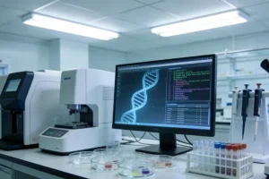 医生与患者面对面沟通检测报告