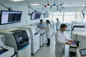 FISH检测镜下ROS1基因断裂信号示意图