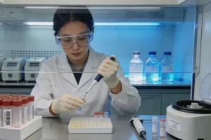 医生与患者共同查看病理基因检测报告