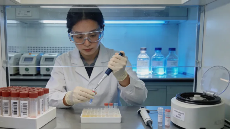 医生与患者共同查看病理基因检测报告