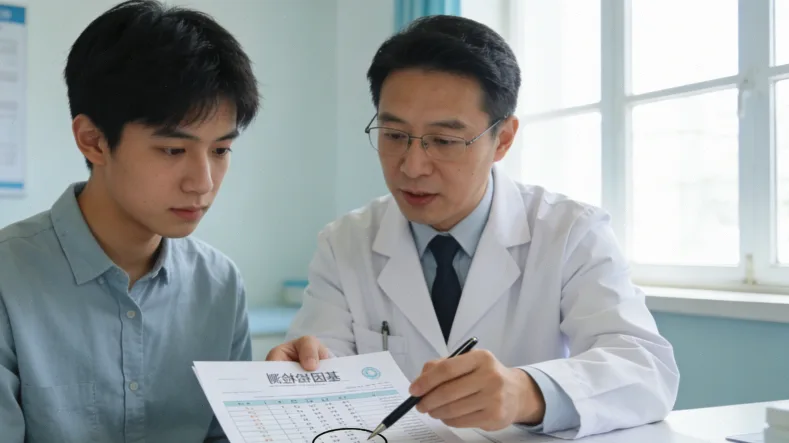 胰腺癌组织切片与KRAS基因测序报告对比图