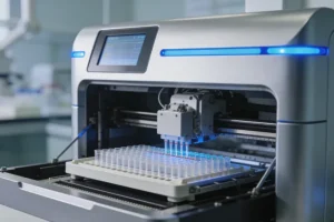 病理医生在显微镜下评估穿刺标本肿瘤细胞含量