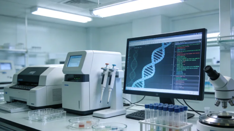 荧光显微镜下的MET FISH图像