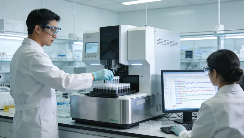 不同基因检测技术（FISH， NGS， IHC）原理对比示意图