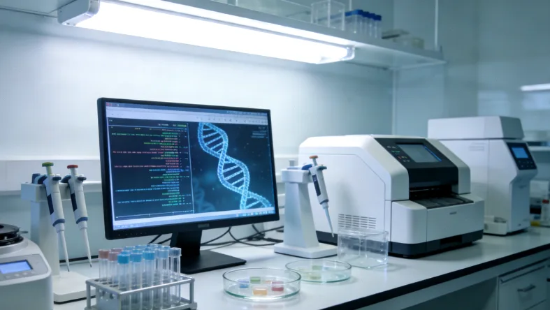 病理医生在显微镜下评估肿瘤细胞含量