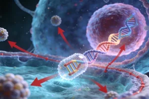 医生与患者共同查看基因检测报告示意图