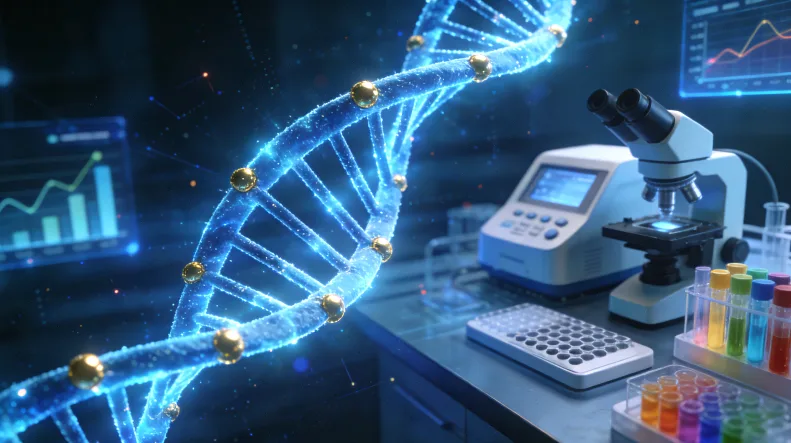 一位女性患者手持基因检测报告与医生沟通