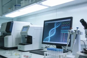 DNA双链断裂与同源重组修复示意图