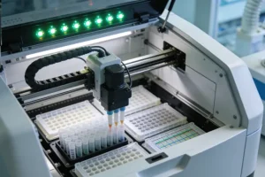 病理医生在显微镜下评估组织切片肿瘤细胞比例