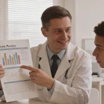 医生与患者讨论基因检测报告