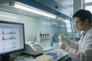 医生与患者共同查看基因检测报告