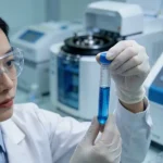 患者手持基因检测报告与医生沟通的示意图