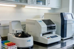 医生与患者共同查看基因检测报告