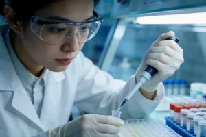 医生与患者共同查看CT影像的沟通场景