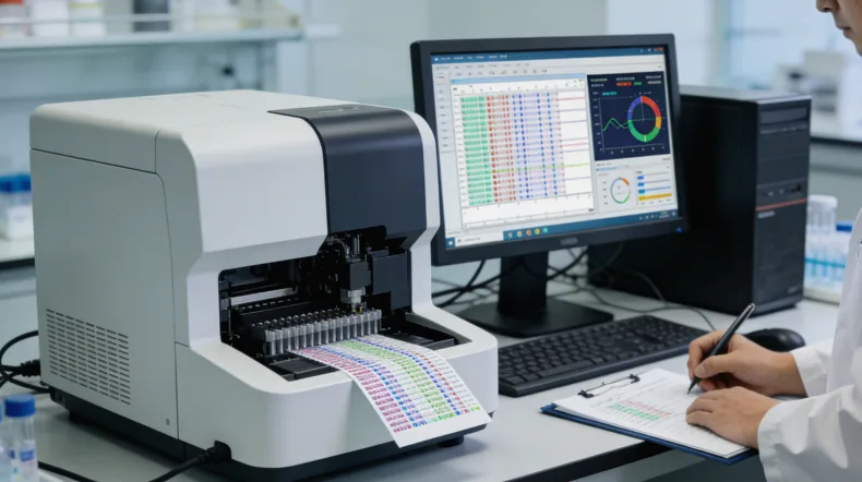 血液样本与基因测序数据流的对比示意图