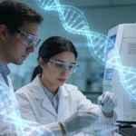 医生与患者共同查看基因检测报告