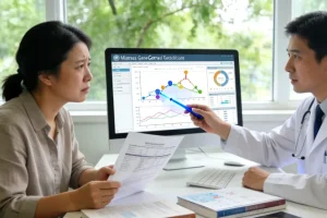 健康肾脏与多囊肾对比示意图