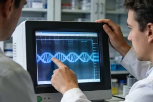 正常晶状体与Alport前圆锥形晶状体对比示意图