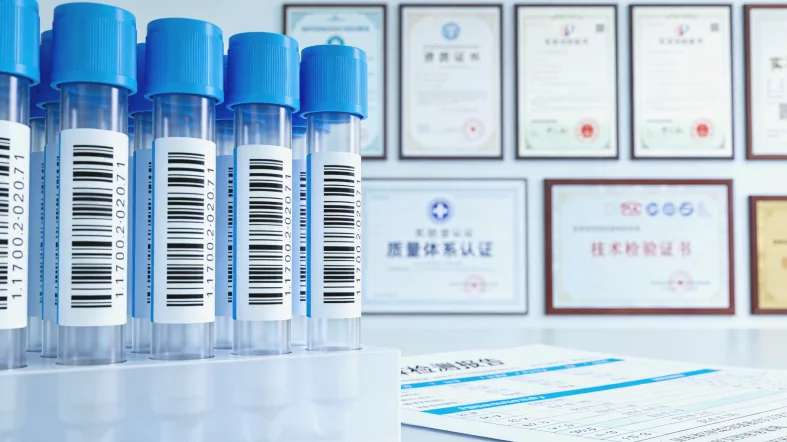 护士轻柔地为水肿婴儿测量腿围