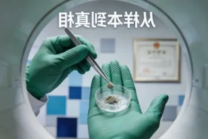 患者双手拇指指甲特征性三角形凹陷与纵嵴