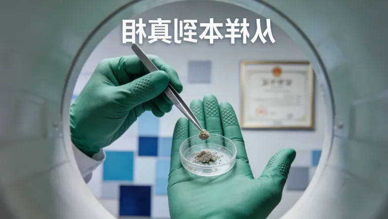 患者双手拇指指甲特征性三角形凹陷与纵嵴